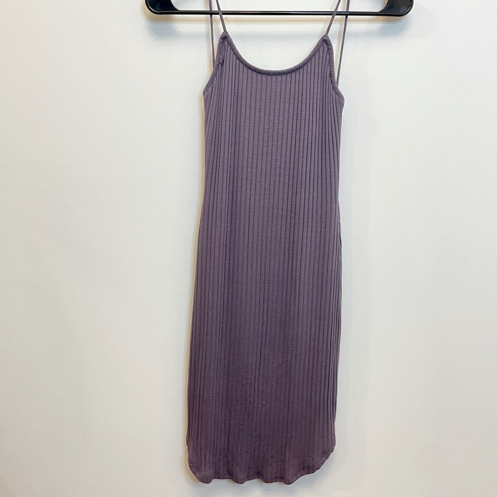 Lilac / lavender ribbed body con dress